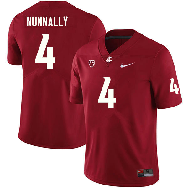 Men #4 Tsion Nunnally Washington State Cougars College Football Jerseys Sale-Crimson